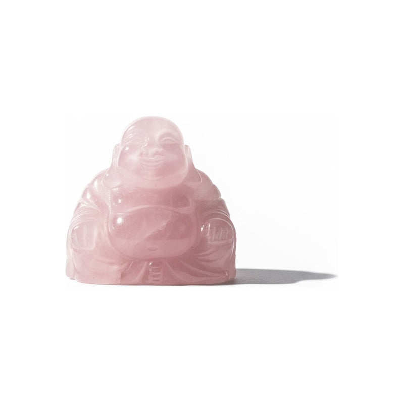 Escultura De Cuarzo Rosa Con Forma De Buda Rosa by HEREJE