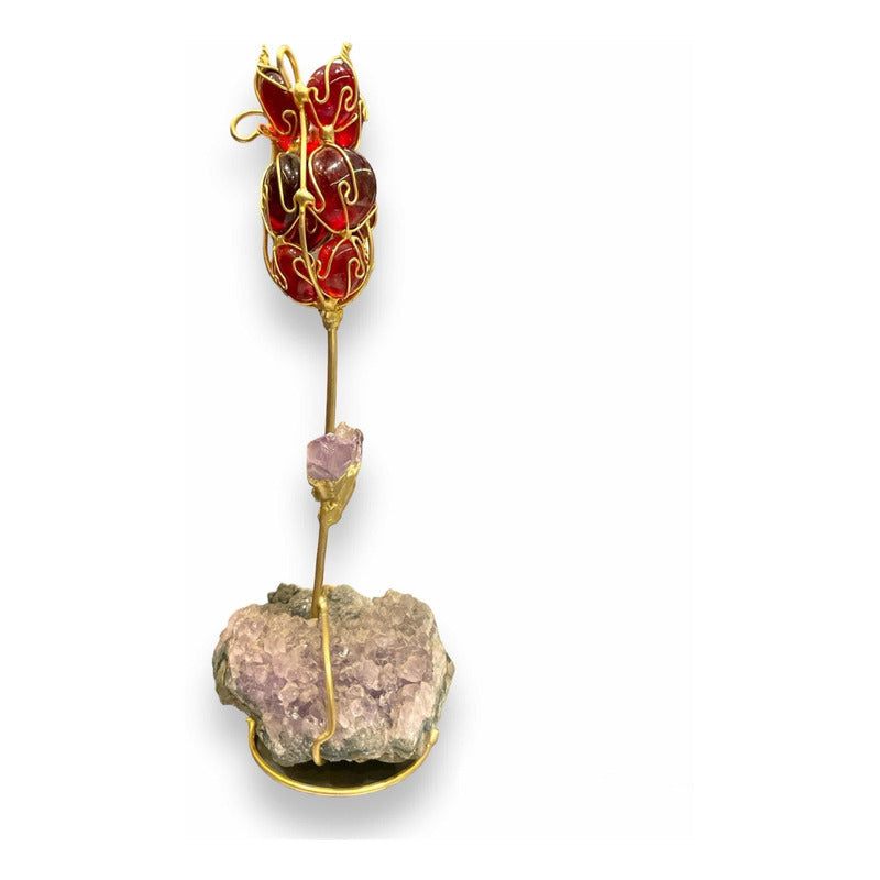 Flor Roja De Cuarzo Variado by HEREJE