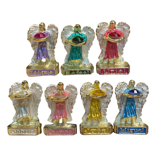 Set De 7 Arcangeles Decorativos, Figuras Miniaturas De Metal Multi Colores by HEREJE