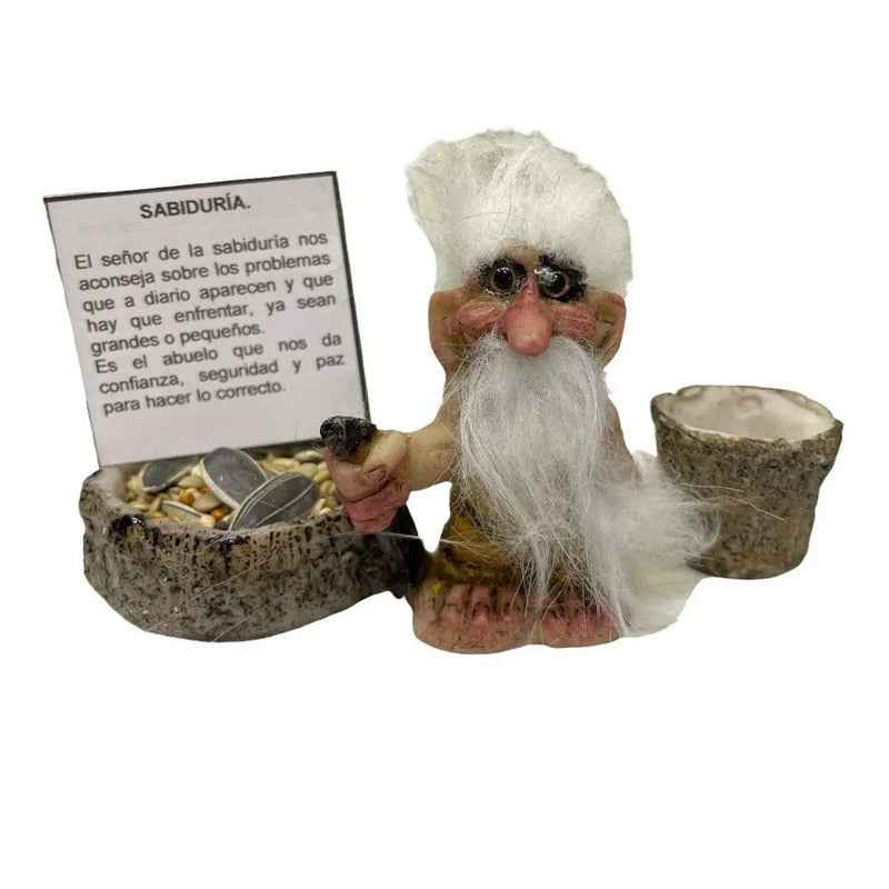 Troll Mini + Comedero + Semillas + Tarjeta Varios Modelos Sabio 6cm