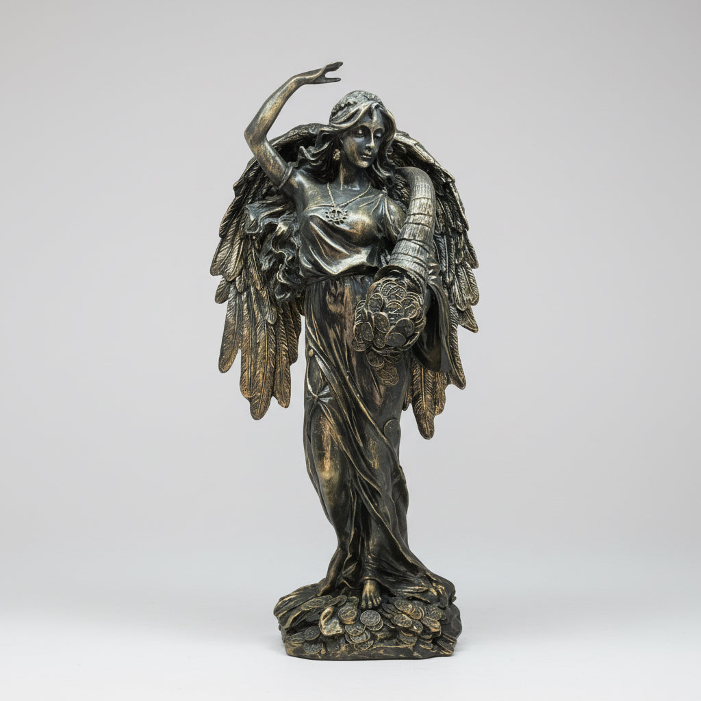 Abundia Angel De La Abundancia 28 Cm Pintado Tipo Bronce by HEREJE