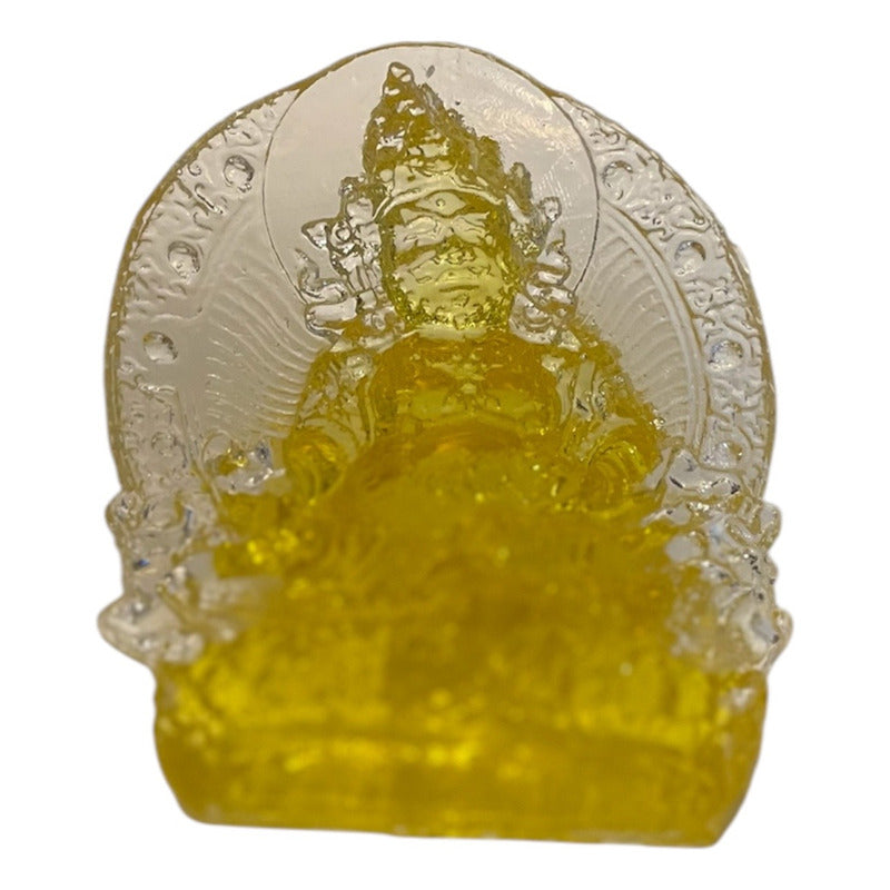 Dzambhala De La Prosperidad Buda En Resina Cristal 12cm Amarillo by HEREJE