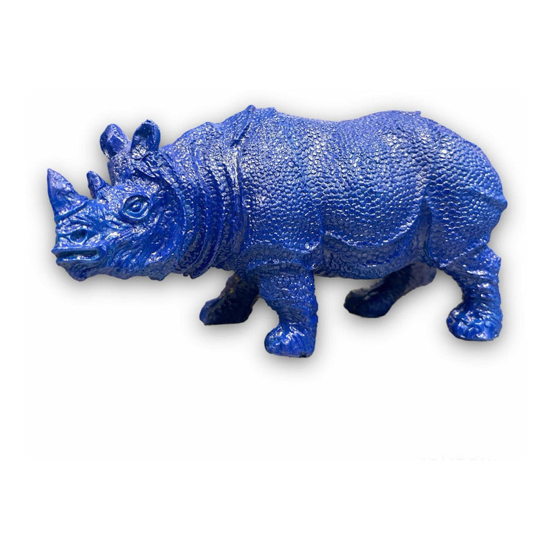 Figura Elefante Y Rinoceronte Azul Feng Shui 8.6cm Y 7.5cm Azul Petróleo by HEREJE