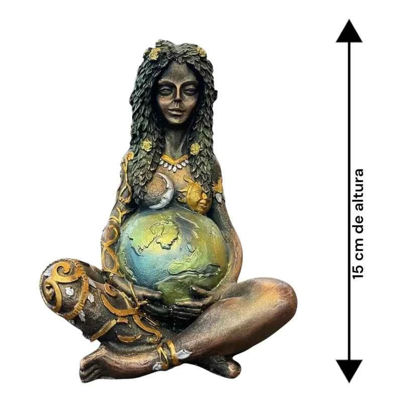 Figura Diosa Madre Tierra Gaia Estatua Decorativa 15cm Cobre
