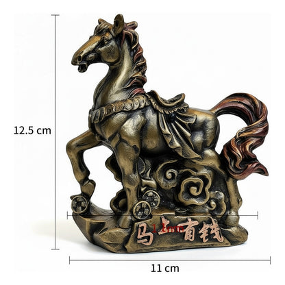 Caballo Del Año Chino 12.5x11x4cm Dorado by HEREJE