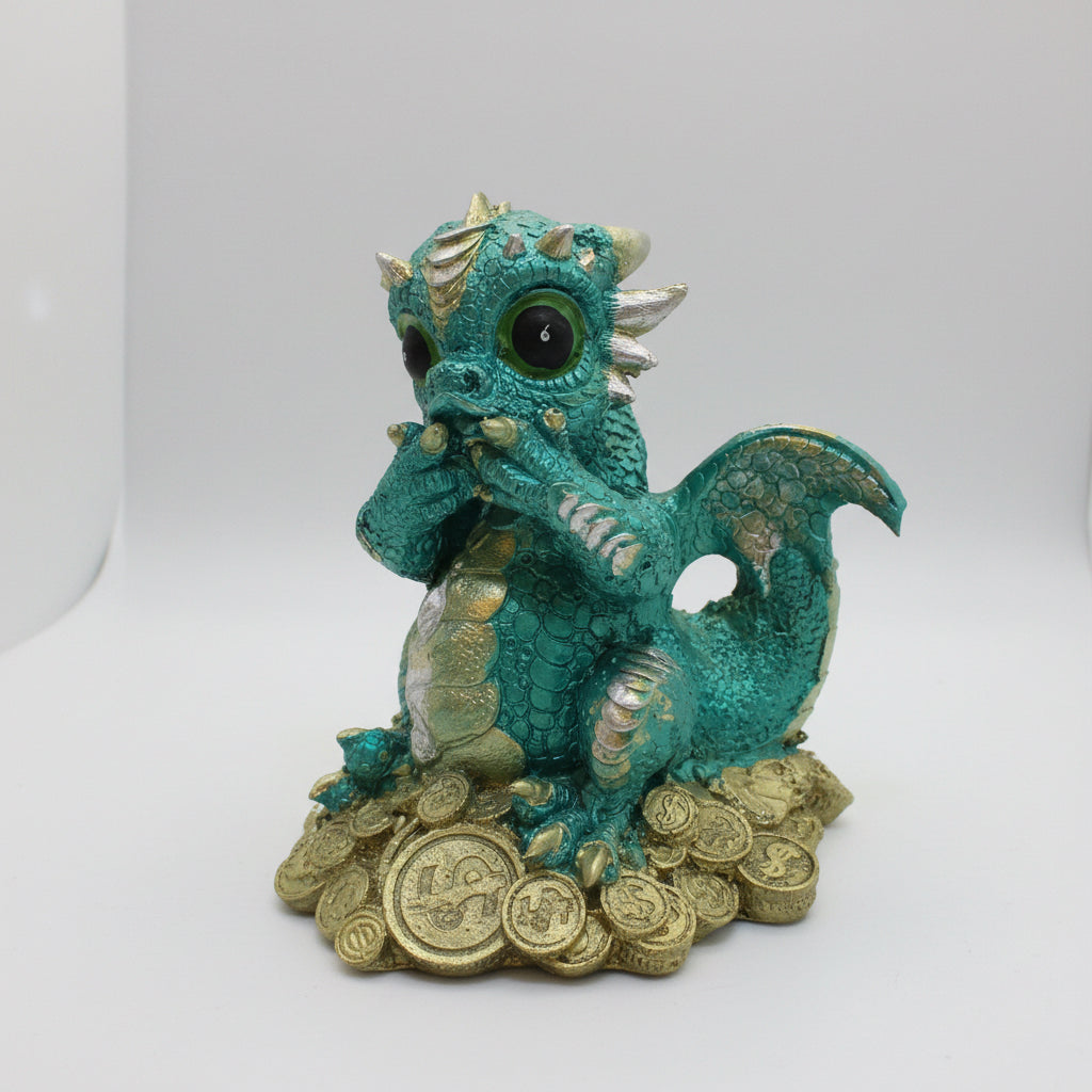 Dragón Tipo Bebe Resina 14.5 Cm Nacional Pintado A Mano. by HEREJE