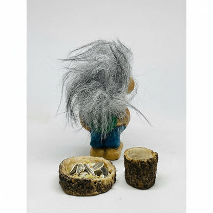 Troll Estudio Niño + Comedero 10 Cm Figura De Resina. Azul by HEREJE