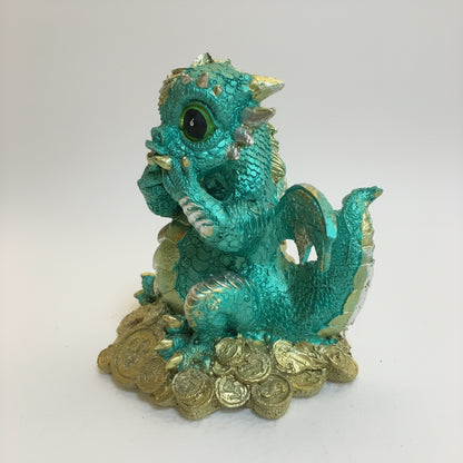 Dragón Tipo Bebe Resina 14.5 Cm Nacional Pintado A Mano. by HEREJE
