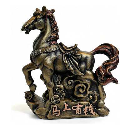 Caballo Del Año Chino 12.5x11x4cm Dorado by HEREJE
