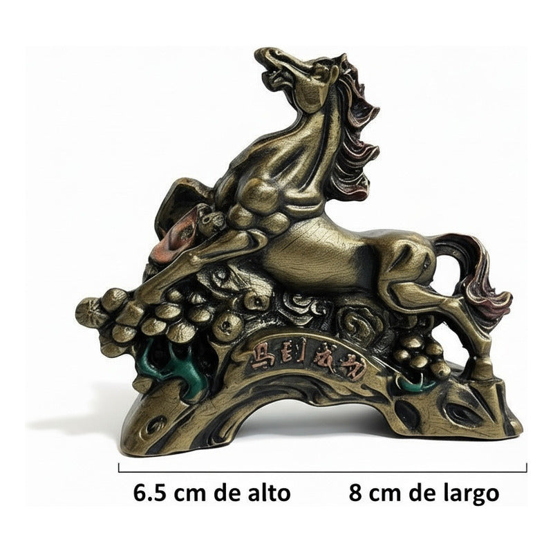 Caballo Del Año Chino Figura De Resina 6.5x8x2.5cm Dorado by HEREJE