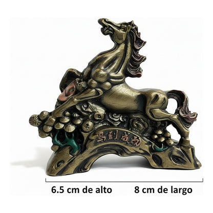 Caballo Del Año Chino Figura De Resina 6.5x8x2.5cm Dorado by HEREJE