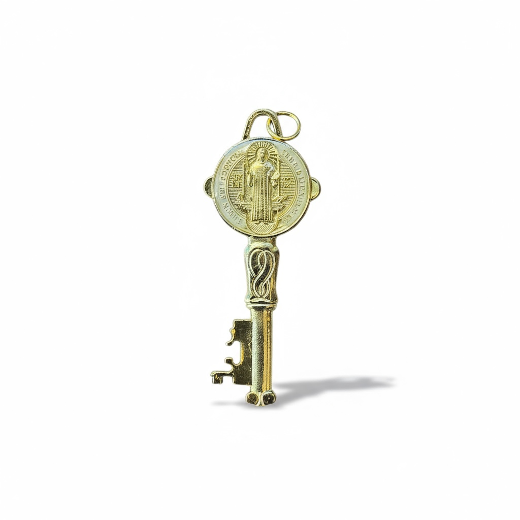 Llave De San Benito Dije Baño De Oro Encapsulado 5cm Varios by HEREJE