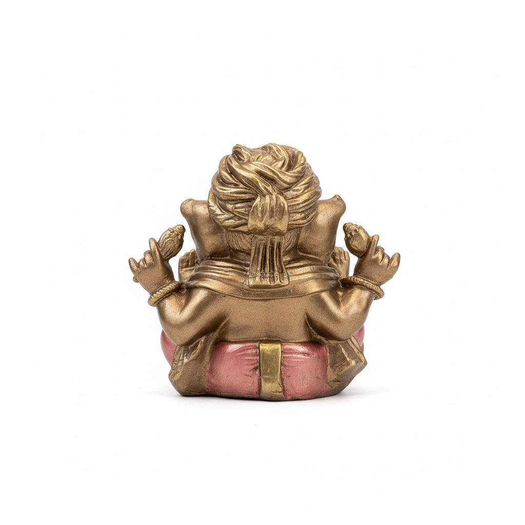 Ganesh Turbante Escultura D Resina Hecho A Mano 15.5x17x13cm by HEREJE
