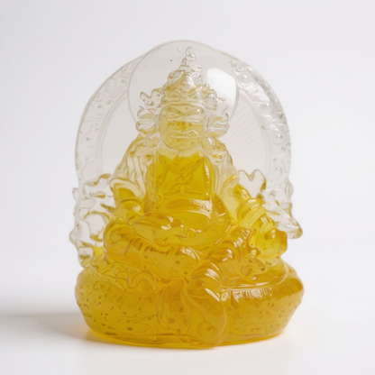 Dzambhala De La Prosperidad Buda En Resina Cristal 12cm Amarillo by HEREJE
