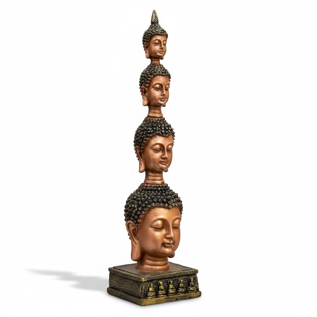 Buda Pedestal Cabezas Figura De Resina 26 Cm Alto by ARTICULOS ESOTERICOS LETY