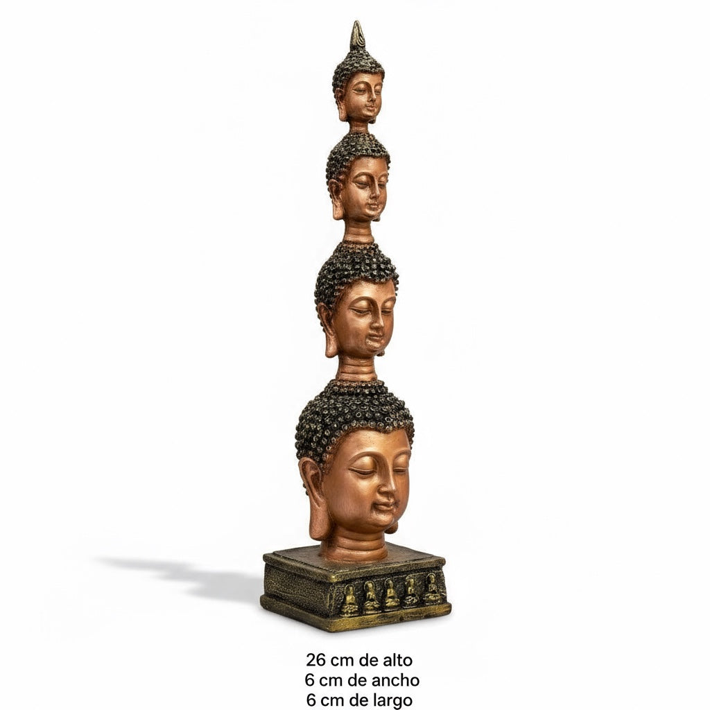 Buda Pedestal Cabezas Figura De Resina 26 Cm Alto by ARTICULOS ESOTERICOS LETY