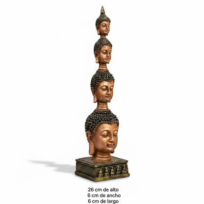 Buda Pedestal Cabezas Figura De Resina 26 Cm Alto by ARTICULOS ESOTERICOS LETY