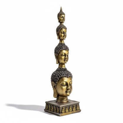 Buda Pedestal Cabezas Figura De Resina 26 Cm Alto by ARTICULOS ESOTERICOS LETY
