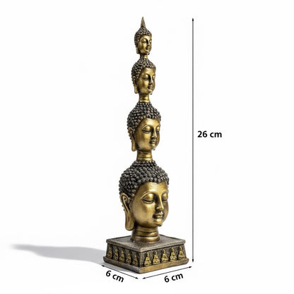 Buda Pedestal Cabezas Figura De Resina 26 Cm Alto by ARTICULOS ESOTERICOS LETY