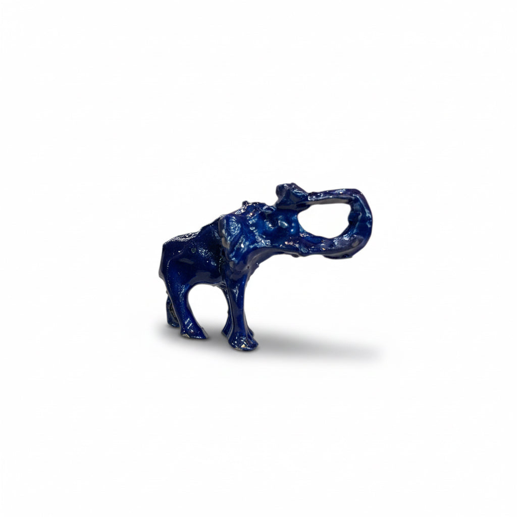 Rinoceronte Azul De Metal Mini Amuleto De Feng Shui by HEREJE