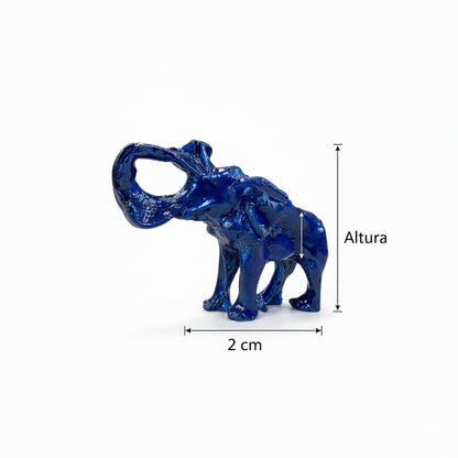 Rinoceronte Azul De Metal Mini Amuleto De Feng Shui by HEREJE