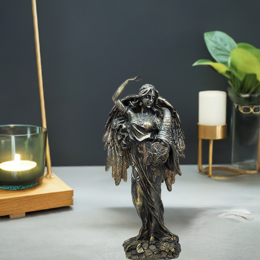 Abundia Angel De La Abundancia 28 Cm Pintado Tipo Bronce by HEREJE