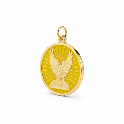 Metatron Dije Troquelado, Encapsulado Baño Dorado 3 Cm Diame by ARTICULOS ESOTERICOS LETY