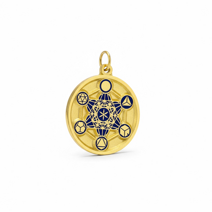 Metatron Dije Troquelado, Encapsulado Baño Dorado 3 Cm Diame by ARTICULOS ESOTERICOS LETY