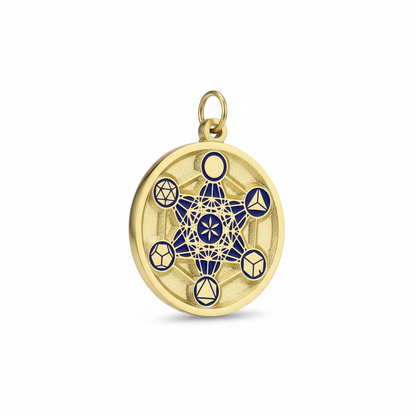 Metatron Dije Troquelado, Encapsulado Baño Dorado 3 Cm Diame by ARTICULOS ESOTERICOS LETY