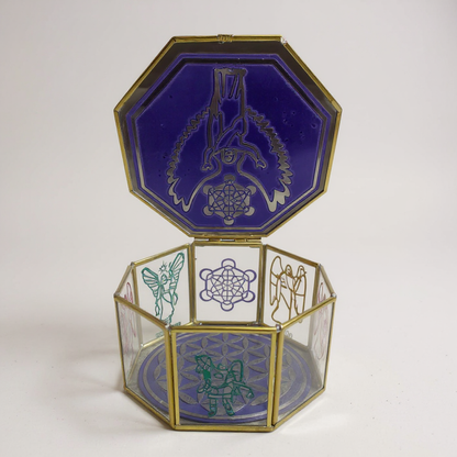 Metatron Con Los 7 Arcangeles Caja De Cristal 15 Cm Grabado by ARTICULOS ESOTERICOS LETY