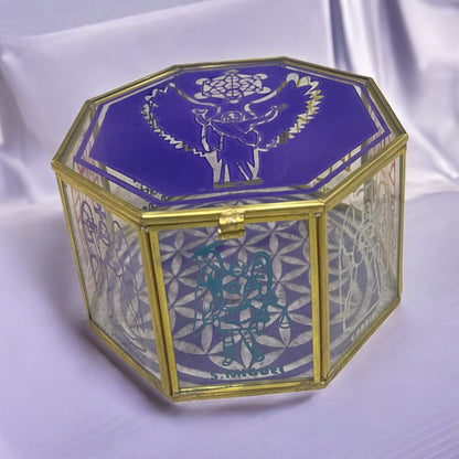 Metatron Con Los 7 Arcangeles Caja De Cristal 15 Cm Grabado by ARTICULOS ESOTERICOS LETY