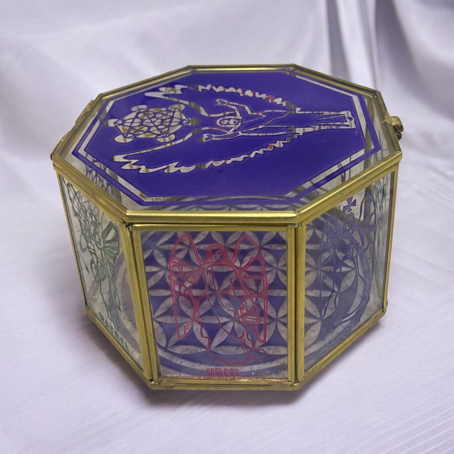 Metatron Con Los 7 Arcangeles Caja De Cristal 15 Cm Grabado by ARTICULOS ESOTERICOS LETY