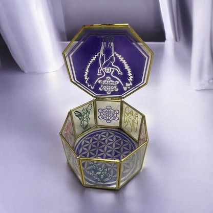 Metatron Con Los 7 Arcangeles Caja De Cristal 15 Cm Grabado by ARTICULOS ESOTERICOS LETY