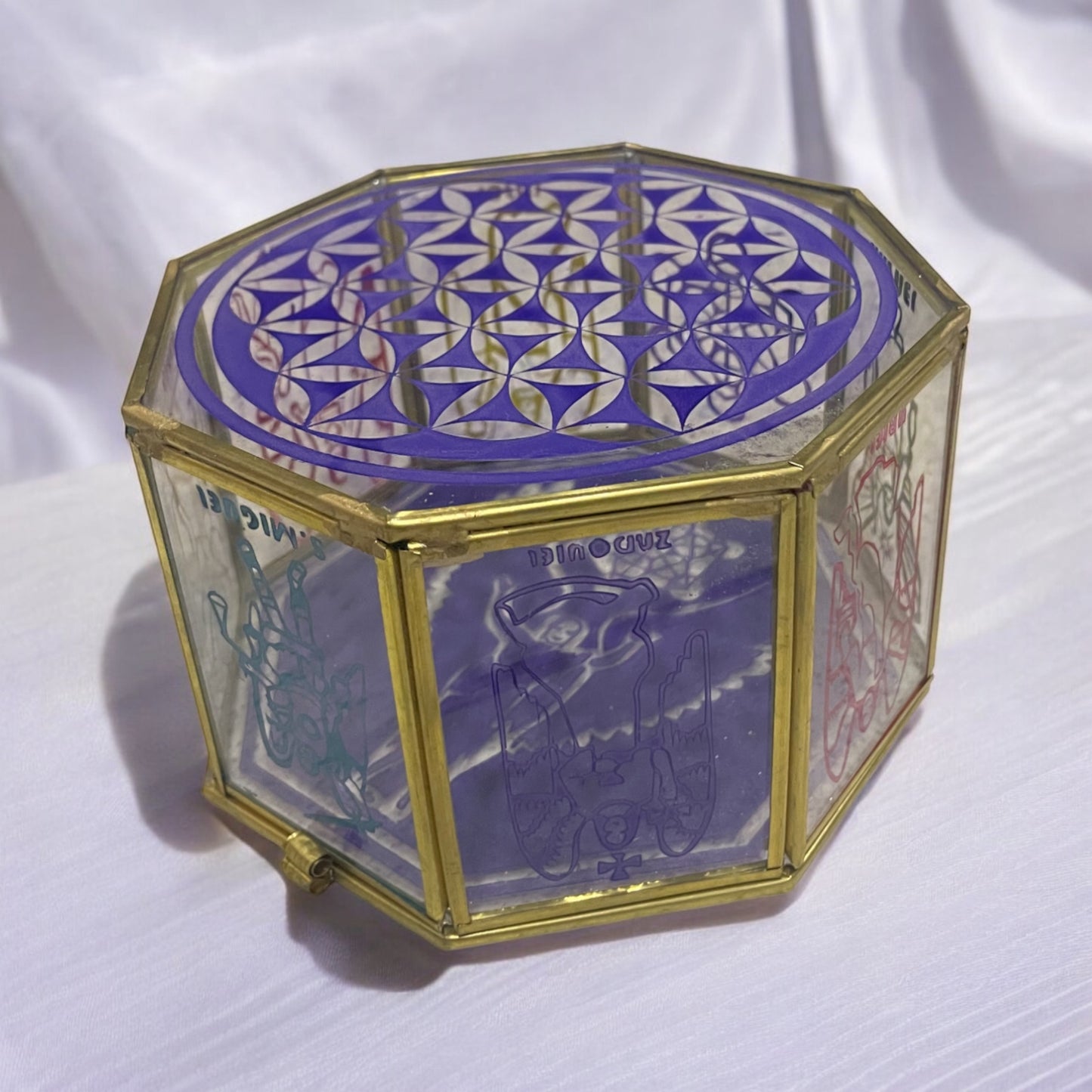 Metatron Con Los 7 Arcangeles Caja De Cristal 15 Cm Grabado by ARTICULOS ESOTERICOS LETY