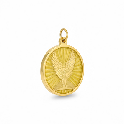 Metatron Dije Troquelado, Encapsulado Baño Dorado 3 Cm Diame by ARTICULOS ESOTERICOS LETY