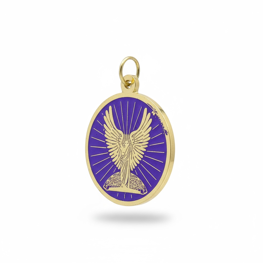 Metatron Dije Troquelado, Encapsulado Baño Dorado 3 Cm Diame by ARTICULOS ESOTERICOS LETY