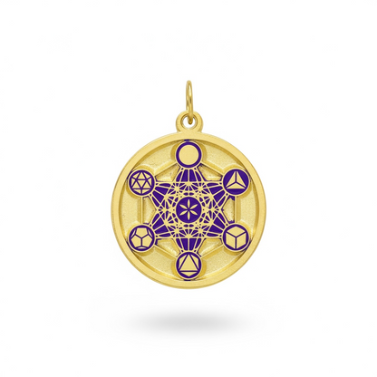 Metatron Dije Troquelado, Encapsulado Baño Dorado 3 Cm Diame by ARTICULOS ESOTERICOS LETY