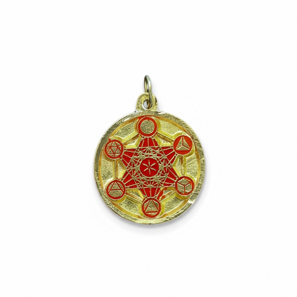 Metatron Dije Troquelado, Encapsulado Baño Dorado 3 Cm Diame by ARTICULOS ESOTERICOS LETY