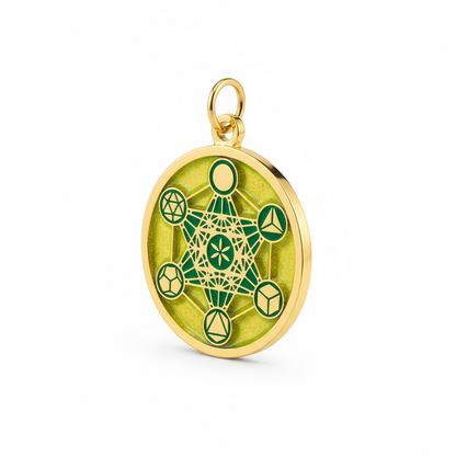 Metatron Dije Troquelado, Encapsulado Baño Dorado 3 Cm Diame by ARTICULOS ESOTERICOS LETY