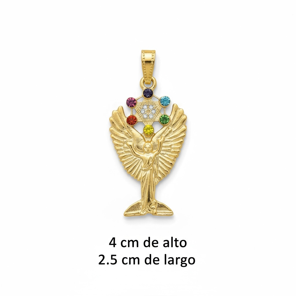 Metatron Dije Con Cubo Baño De Oro Pintado A Mano Con Crista by ARTICULOS ESOTERICOS LETY