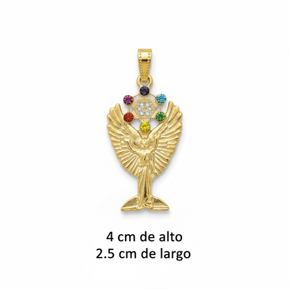 Metatron Dije Con Cubo Baño De Oro Pintado A Mano Con Crista by ARTICULOS ESOTERICOS LETY
