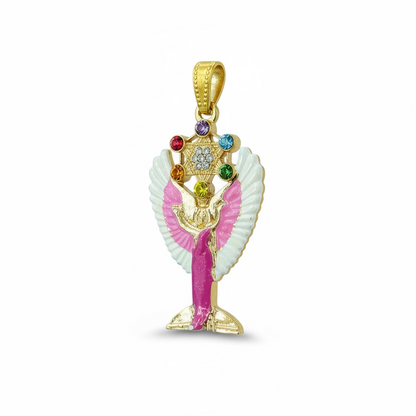 Metatron Dije Con Cubo Baño De Oro Pintado A Mano Con Crista by ARTICULOS ESOTERICOS LETY