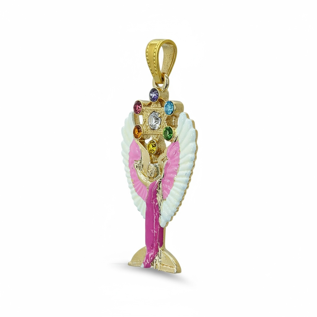 Metatron Dije Con Cubo Baño De Oro Pintado A Mano Con Crista by ARTICULOS ESOTERICOS LETY