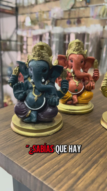Ganesh 8.5 Cm Resina Nacional Pintado A Mano