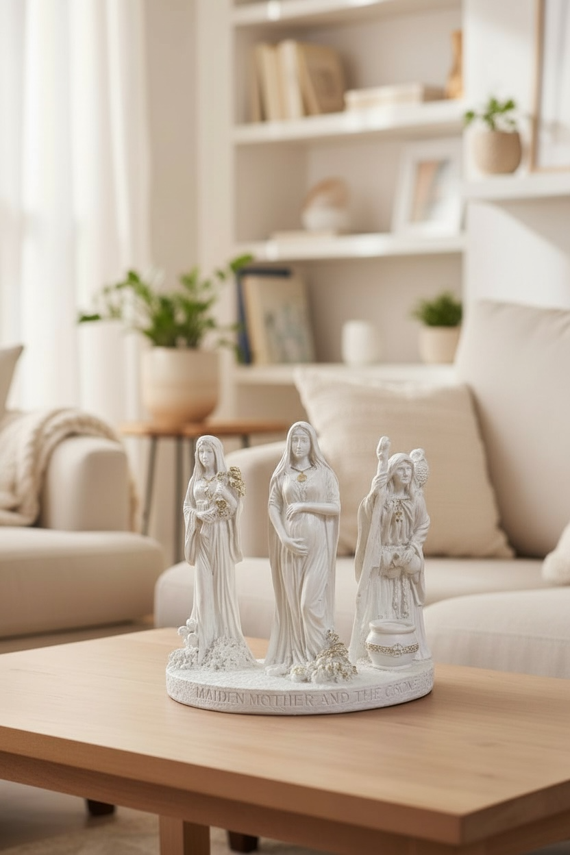 Escultura Triple Diosa 11cm Resina Artículos Esotéricos Lety by HEREJE