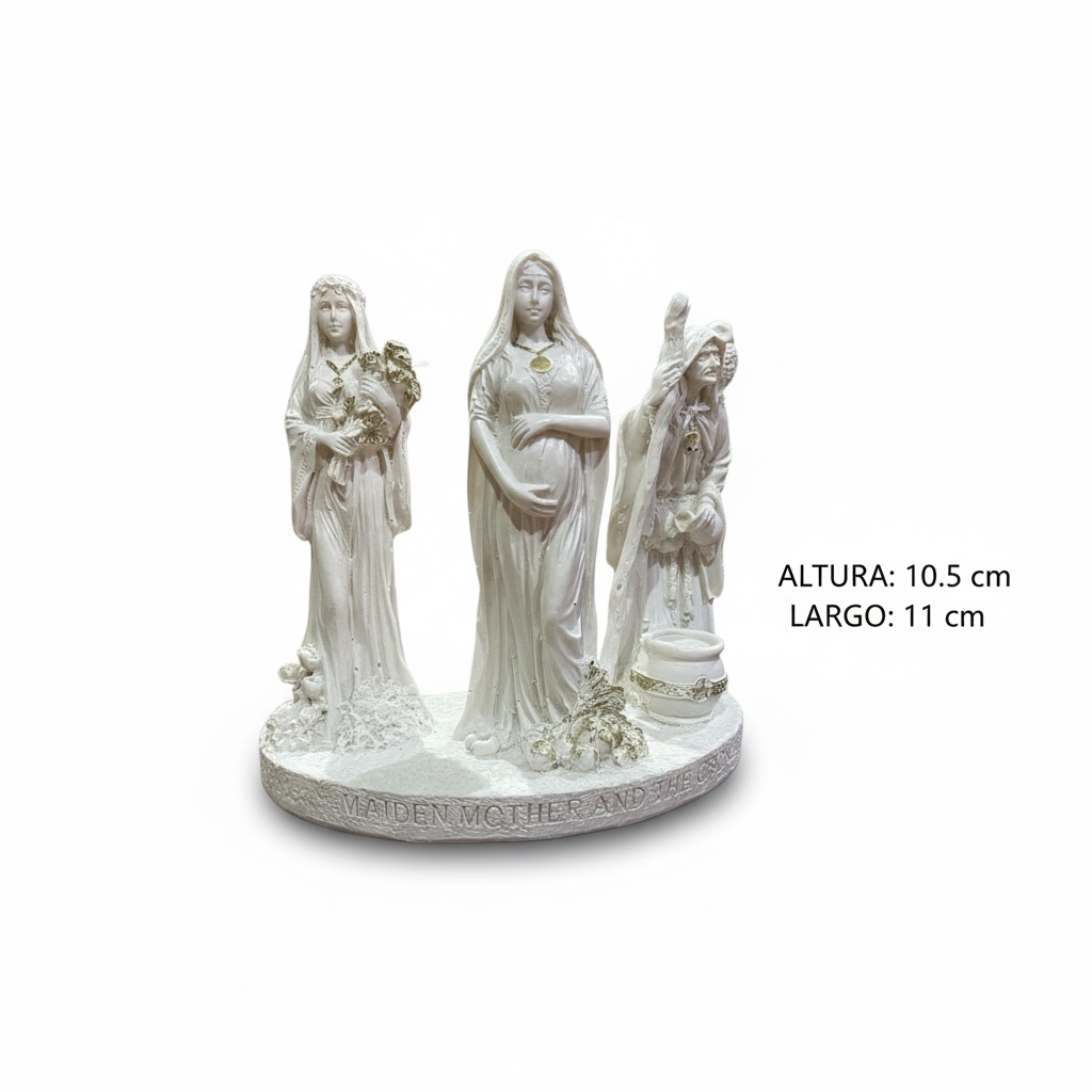 Escultura Triple Diosa 11cm Resina Artículos Esotéricos Lety by HEREJE